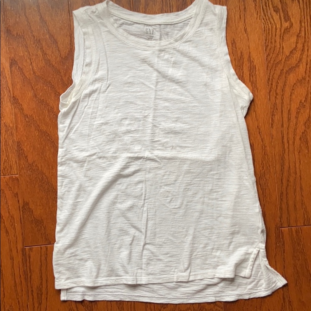 GAP Solid White Cotton Tank XS